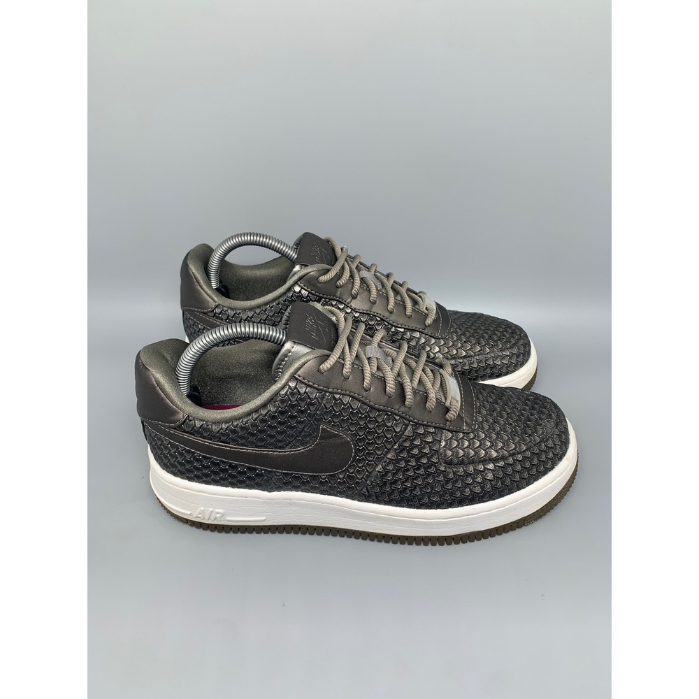 Nike Women's Black Woven Leather Sneakers with White Sole